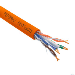 Кабель NEOMAX [NM716011-100M-PT] U/UTP cat.6 4x2x0.57, 23 AWG, Медь, внутренний, LSZH, 100м, оранжевый;  Fluke Tested