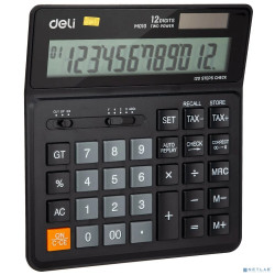Калькулятор бухгалтерский Deli EM01020 черный 12-разр. [1155285]