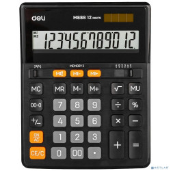 Калькулятор настольный Deli EM888 черный 12-разр. [1423020]