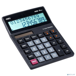 Калькулятор настольный Deli EM126 черный 12-разр. [1801402]