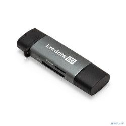 Exegate EX297630RUS Устройство чтения/записи карт памяти ExeGate CR-201CA (кабель-адаптер USB Type-A/Type-C --> Card Reader, поддержка стандартов: SD/SDHC/MMCII/RS MMC, Micro SD/ Micro SDHC/Micro SDXC