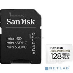 Micro SecureDigital 128GB SanDisk microSDXC Class 10 UHS-I U3 V30 Max Endurance Video Monitoring (SD адаптер)