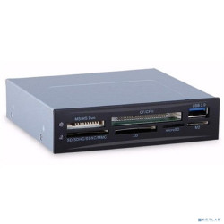 Exegate EX293028RUS Картридер USB3.0  <CR-611U3> (внутренний, 3.5", мультиформатный: SD/SDHC/SDXC/MMC/microSD/T-Flash/CF/MS/MS micro/XD, 1 доп.порт USB3.0, черный, металл)