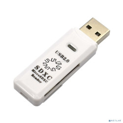 5bites Устройство ч/з карт памяти RE2-100WH USB2.0 Card reader / SD / TF / USB PLUG / WHITE