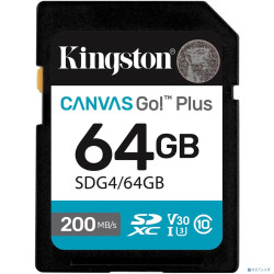 SecureDigital 64GB Kingston Canvas Go Plus G4 200R V30