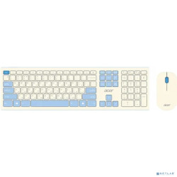 Acer OCC205 [ZL.ACCEE.00C] Комплект (клавиатура+мышь) клав:белый мышь:белый/голубой USB беспроводная slim