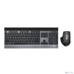 Клавиатура + мышь Rapoo 9900M BLACK клав:черный мышь:черный USB беспроводная Bluetooth/Радио slim [19354]